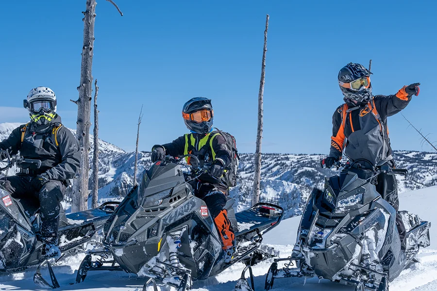 Snowmobile rental at Steamboat Lake Outpost